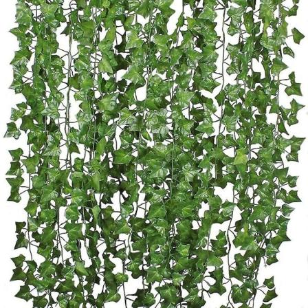 12 keinotekoista murattilehteä 2,2 metriä riippuva viiniköynnöskasvi Fake Bougainvillea häävihreä seinä