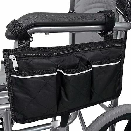 Veske for rullestol med lommer (svart, 32,5 X 18 cm)