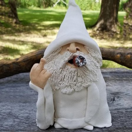 Trädgårdstomte Staty 5,9 tum Naughty Smoking Wizard Gnome Rolig Gräsmatta Harts Figur Dekoration Utomhus Staty för Gräsmatta Gård Balkong Veranda 