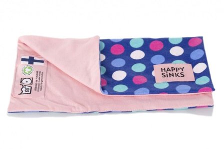 HAPPY SINKS Kjøkkenkluter Organisk-Bomull Dot-Blue 3stk