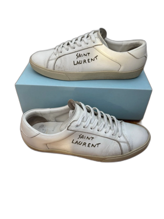 Vita Saint Laurent sneakers i skinn