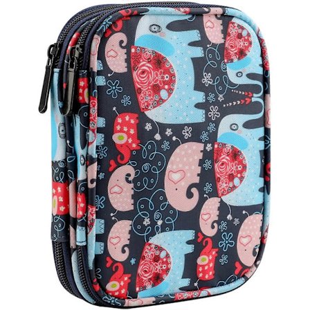 Heklenål Etui, For Utskiftbare Rundpinner og Ergonomiske Heklenåler Oppbevaring, Reise Heklenål Holder Oppbevaringsveske, Elefant