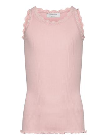 Beatha Silk Top W/ Lace Pink Rosemunde Kids