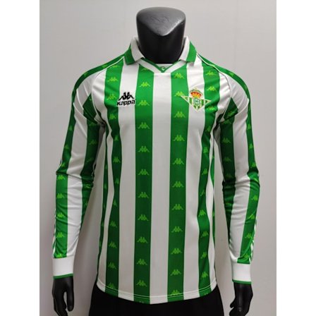 95-97 Real Betis Hjemme Langærmet Fodbolduniform T-shirt S-2XL