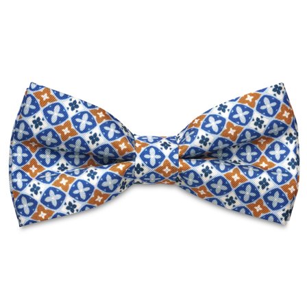 Virtuo | Papillon pre-annodato in seta blu e marrone per uomini - Papillon pre-annodati