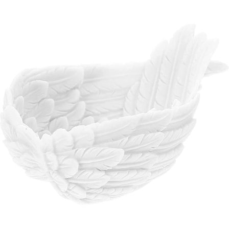 1 st Vit Ängelvinge Harts Smyckesbricka, Prydnadssaks Örhängen Ringbricka, Godis Choklad Smycken Nyckelförvaring