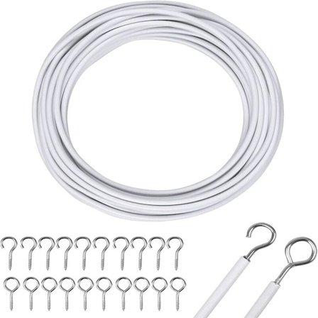 Verhoverkko 10 m valkoinen verhojohto verhojohto koukuilla ja verhorenkailla verhojohto verhokisko ripustukseen verho vaatteet verkko 