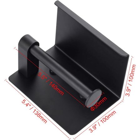 Toalettpappershållare, självhäftande toalettpappershållare, pappershållare med hylla, rostfritt stål, svart