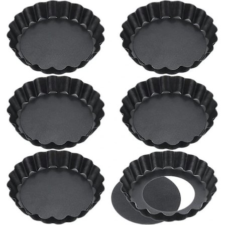 6-pack Non-Stick 10 cm Quicheformar med löstagbar botten för minitårtor