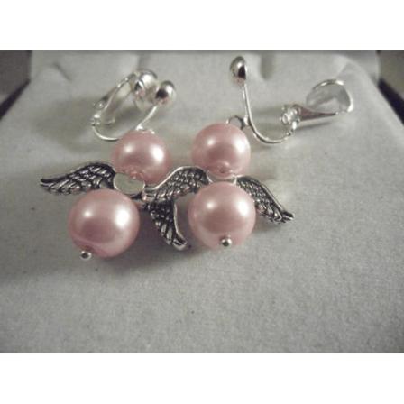 Ängelformade Silverpläterade Clips Örhängen (10 Färg Val)) 10 Blå Metall