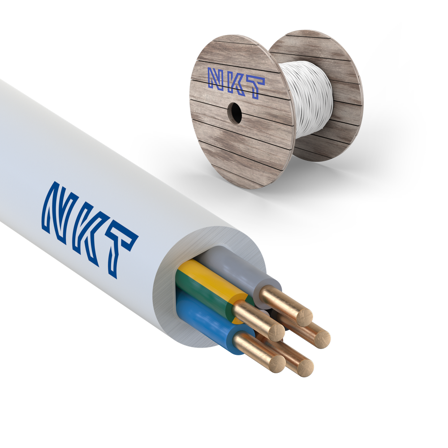 NKT EXQ XTRA Installationskabel 5G1.5 mm², 300/500V 500 m, trumma, Anslutningsdon & kablar
