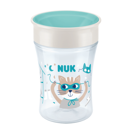 NUK Evolution Magic Cup, 8 mnd +, beige/turkis, 230 ml