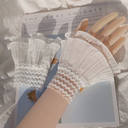 1 par falske ærmer aftagelige ærmemanchetter HVID