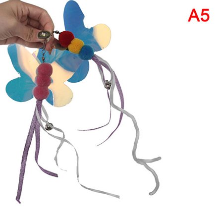Cat Teaser Wand Refill Funny Butterfly Kitten Teaser Stick Repl