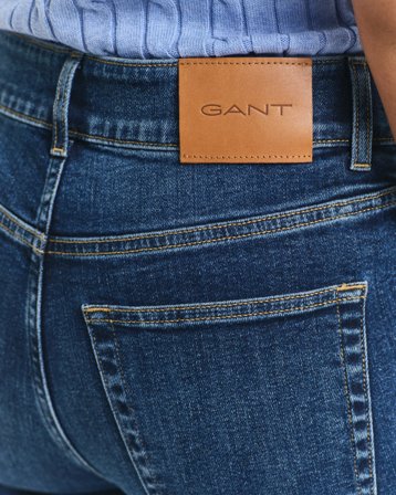 GANT Damen Slim Fit Schlagjeans (31) Dunkelblau