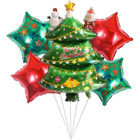 Piirretty joulupukki joulukuusi alumiinifolioilmapallo joulu