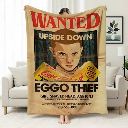 Stranger Things 5 Fleecefodrad Varm Filt, Stranger Things-tema Filt för Tupplurar, Flanellfilt, Specialtillverkad