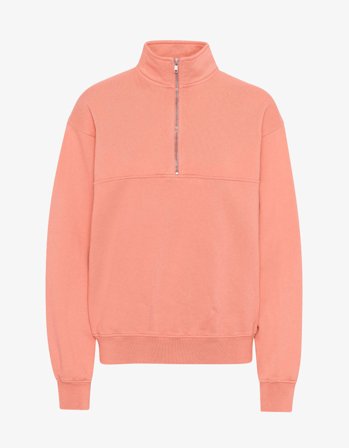 Organic Quarter Zip - Bright Coral - L