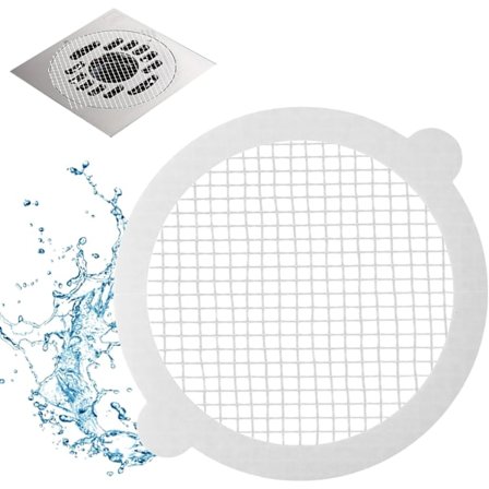 30 stk. engangsbrug brusebad afløbshår opsamler, mesh klistermærker hår afløb, hår filter, hårsi til badeværelse/badekar/køkken/vask (rund)