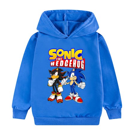 Sonic Fashion Cartoon Print Huppari Söpö paita lapsille pojat H sininen