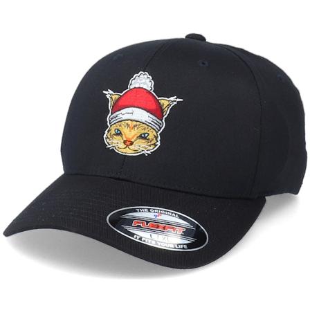 Iconic - Christmas Santas Cat Black Flexfit Flexfit Black Cap - @ Hatstore
