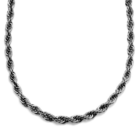Collin Amager Silver-Tone 10mm Rope Chain Necklace for Men - Steel necklaces