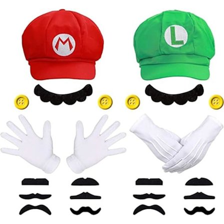 Super Mario Kostyme Luigi Hat Mario Halloween Kostyme Cap Stropper