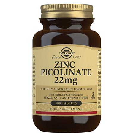 Solgar Zink Pikolinat 22mg 100 tabl., Helse & Madvarer, Mineraler, Zink