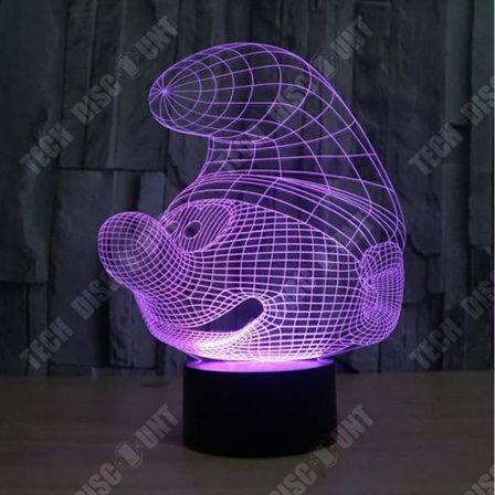 TD Joululahja lapsille 3D Smurffit muotoinen LED-yövalo 7 väriä vaihtava pöytälamppu Huonekoriste C