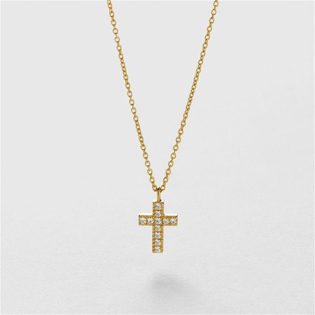 Small Sparkle Cross Necklace
