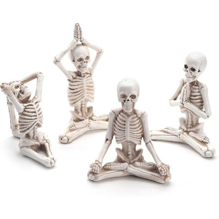Skelet Yoga Figurer Til Boligindretning Ornamenter, 4 Stk. Resin Statuer Spirituelle Meditationsskulpturer Til Bogreol Bordpladeindretning SXQ