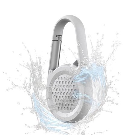 Vanntett AirTag-holder med karabinkrok - Hvit