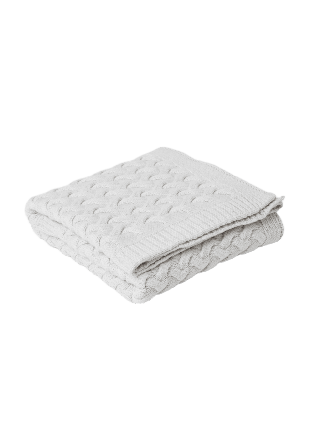 RIKIKI Kabelstickad babyfilt SIGRID Nyfödd stl. 44-68 Grå ONESIZE