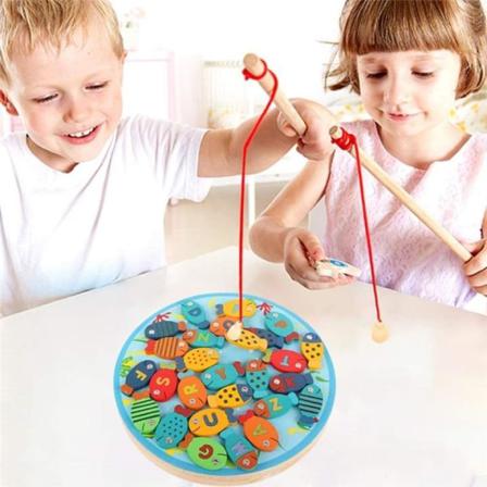 Magnetiskt Fiskspel i trä - Barn - Leksaker - Barnspel