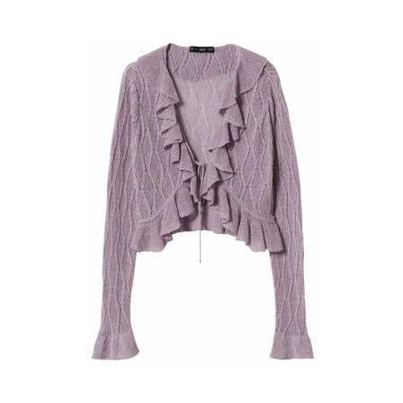 Mango Ruffle cardigan Lilla, Dame Cardigans