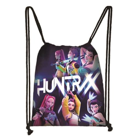 Børne Gymnastiktaske | Komfortabel og Praktisk K-Pop Dæmonjæger Anime-Inspireret Mørkt Design Sort Børnetaske