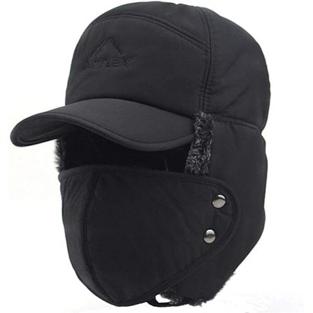 Unisex Vinter Varm Øreklaff Trapper Hat Faux Fur Bomber Hat med R