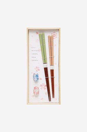 Kawai - Syömäpuikot lahjasetti Kawai kevät - Ruskea - Aterimet - - Homeroom