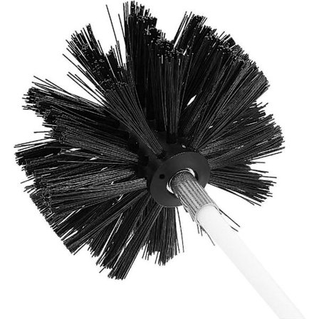 Tørketrommelventilrenser børste, skorstein pipe rengjøringsstang feie feie børste sett lint fjerner børstehode + 6 stenger Bruk med eller uten 