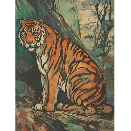 Tiger Diamant Maleri Sæt - 5D DIY Hjemmeindretning Broderi Fuld Bor Jungle Kunst