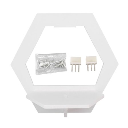 3 stk. sekskantet flydende hylde PVC moderne enkel fint udseende flydende reol vægorganisator hvid