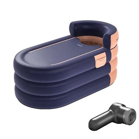 Uppblåsbar Badkar, PVC-konstruktion, Fällbar Design, Inomhusbruk,Orange, 1.6M