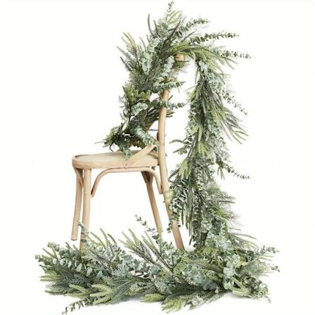 1,8 meter grøn juleguirlande, 1,8 meter lang: Kunstig dekorativ guirlande – til festlig juledekoration til jul