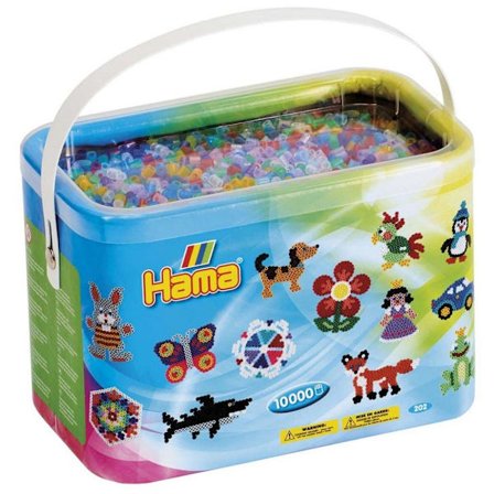 Hama Midi Perler 10000 stk i bøtte Transparent Mix 53
