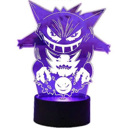 Cartoon Elf Gengar Nattlampa 3D Illusion LED Ljus Barn