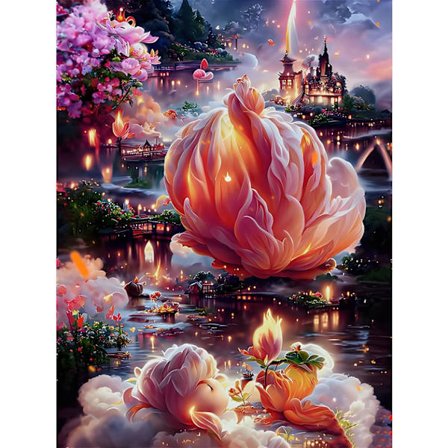 5D Diamantmålning Elf World 30x40cm Stil 1