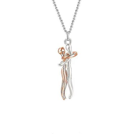 Klem Par Halskjede S925 Sterling Sølv Klemmende Halskjede Elsket Smykke For Ham Og Henne, Kjæreste Valentinsdagsgave
