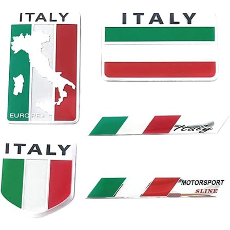 Auton tarra Italian lippu alumiiniseos Italia Embleemi Badge Luova