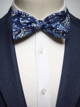 John Henric Men's Blaue Paisley Fliege Size Self-tied