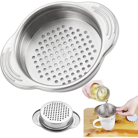 Durkslag i rostfritt stål, 8 cm sil med fast handtag, kraftigt dränerings- och tvättställ för kök, mat/pasta/grönsaker/ris/frukt